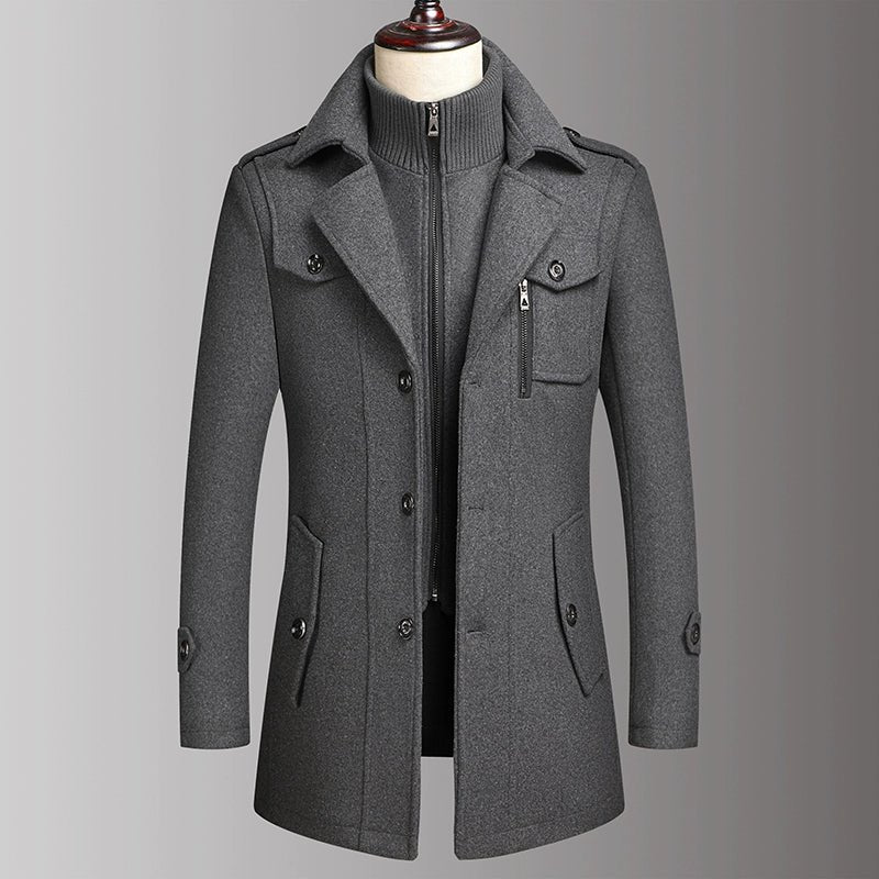 Winter New Arrival Middle - Aged Men Woolen Coat Outwear Casual Middle - Aged and Elderly Thickened Woolen Jacket Dad Wear - PratSN