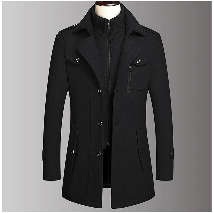 Winter New Arrival Middle - Aged Men Woolen Coat Outwear Casual Middle - Aged and Elderly Thickened Woolen Jacket Dad Wear - PratSN