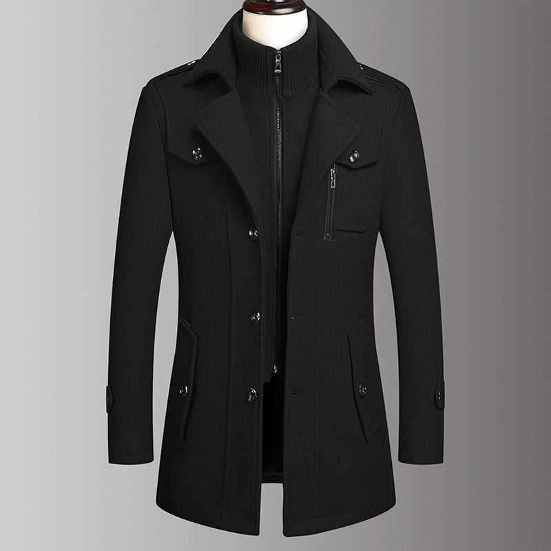 Winter New Arrival Middle - Aged Men Woolen Coat Outwear Casual Middle - Aged and Elderly Thickened Woolen Jacket Dad Wear - PratSN