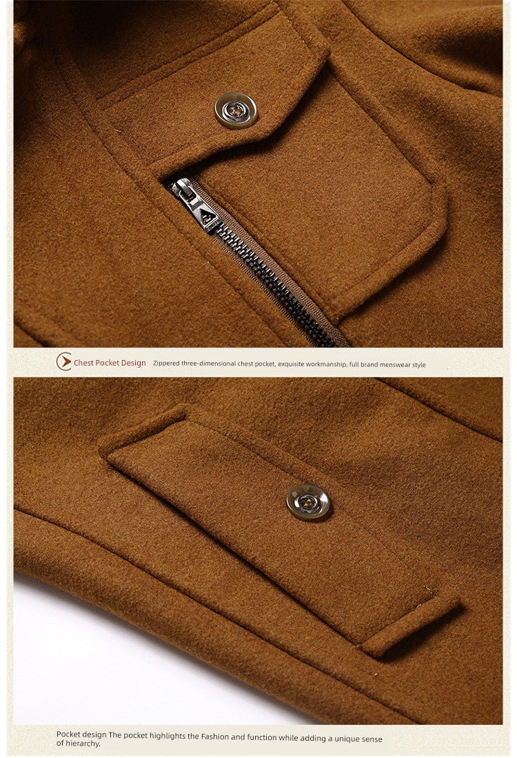 Winter New Arrival Middle - Aged Men Woolen Coat Outwear Casual Middle - Aged and Elderly Thickened Woolen Jacket Dad Wear - PratSN