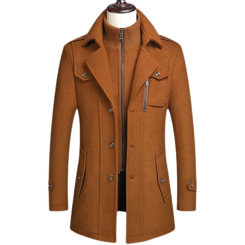 Winter New Arrival Middle - Aged Men Woolen Coat Outwear Casual Middle - Aged and Elderly Thickened Woolen Jacket Dad Wear - PratSN