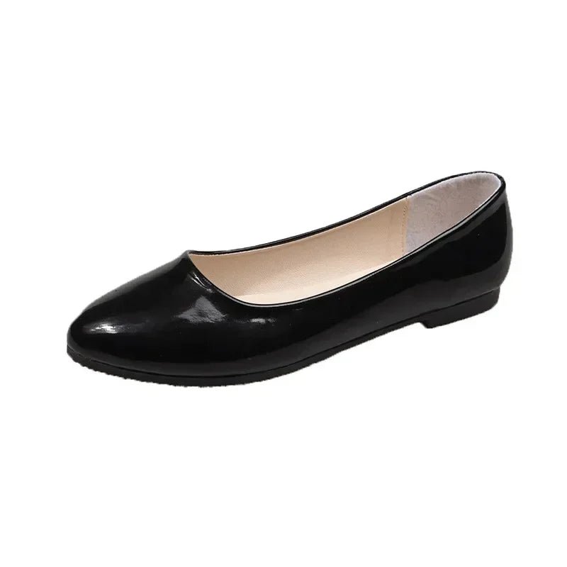 Women Candy Color Ballet Flats White Wedding Shoes Woman Flats Patent Leather Slip on Shoes Ladies Boat Shoes - PratSN