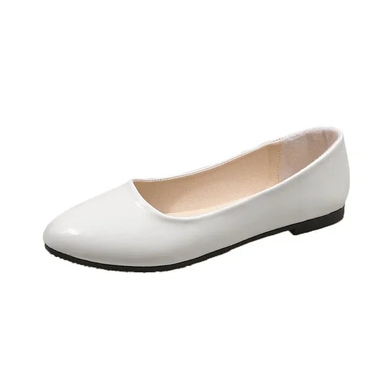 Women Candy Color Ballet Flats White Wedding Shoes Woman Flats Patent Leather Slip on Shoes Ladies Boat Shoes - PratSN