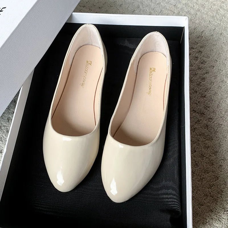 Women Candy Color Ballet Flats White Wedding Shoes Woman Flats Patent Leather Slip on Shoes Ladies Boat Shoes - PratSN