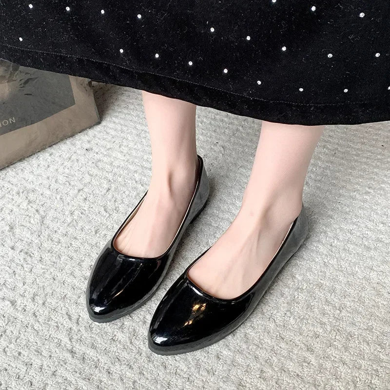 Women Candy Color Ballet Flats White Wedding Shoes Woman Flats Patent Leather Slip on Shoes Ladies Boat Shoes - PratSN