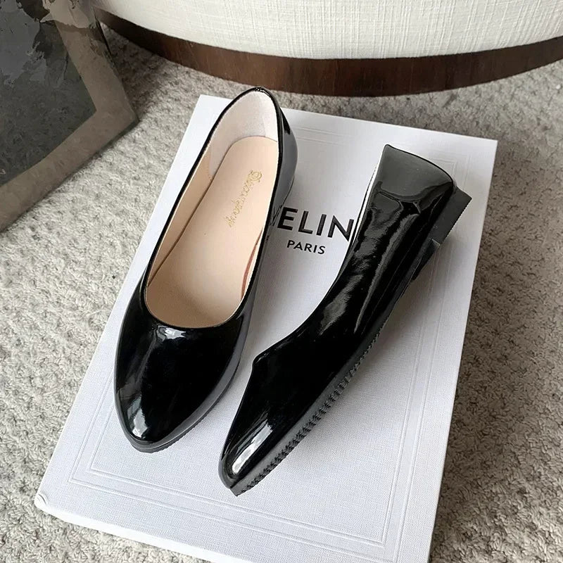 Women Candy Color Ballet Flats White Wedding Shoes Woman Flats Patent Leather Slip on Shoes Ladies Boat Shoes - PratSN