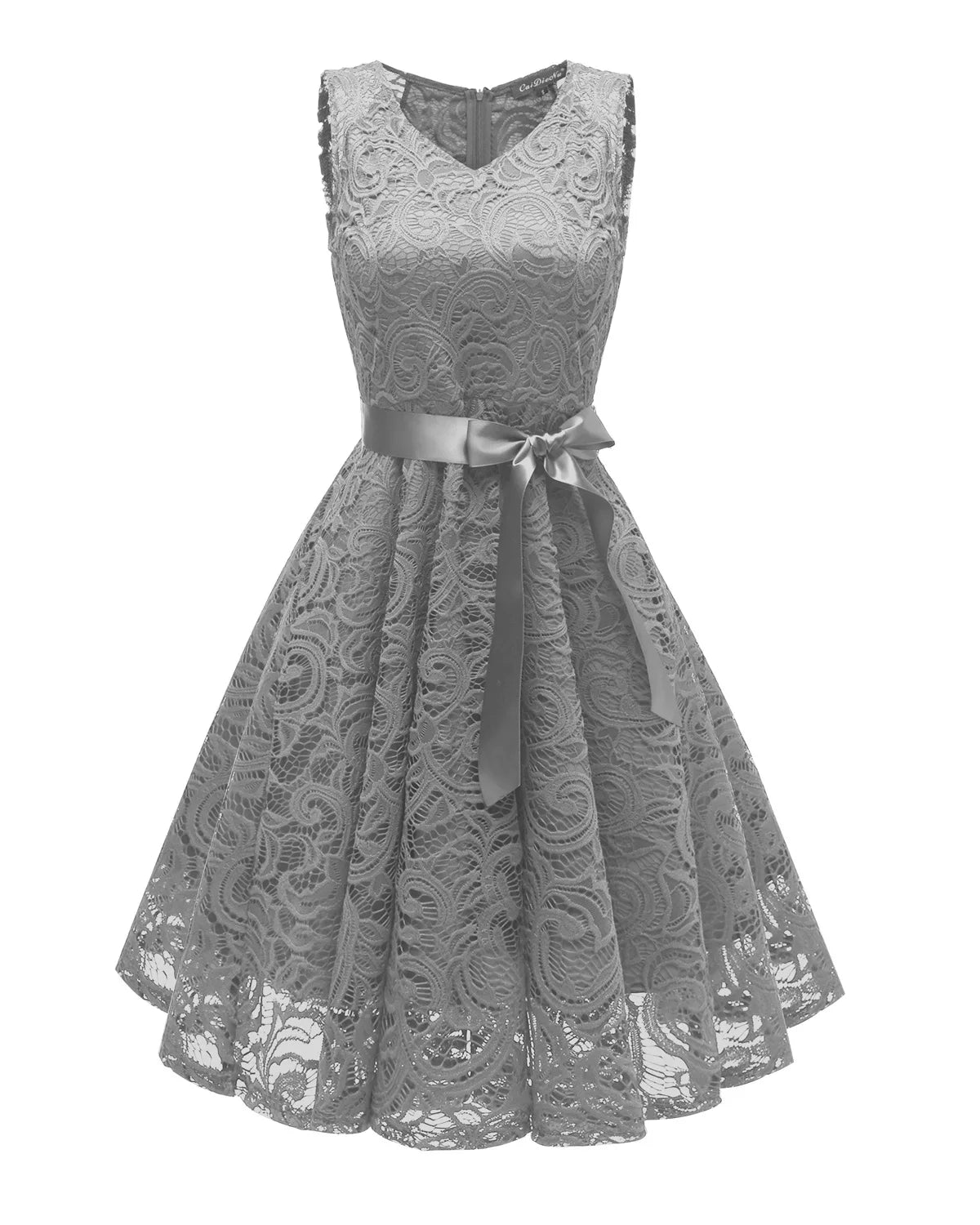 Women Casual Sleeveless Lace Elegant Casual Party Pleated Party Dresses - PratSN