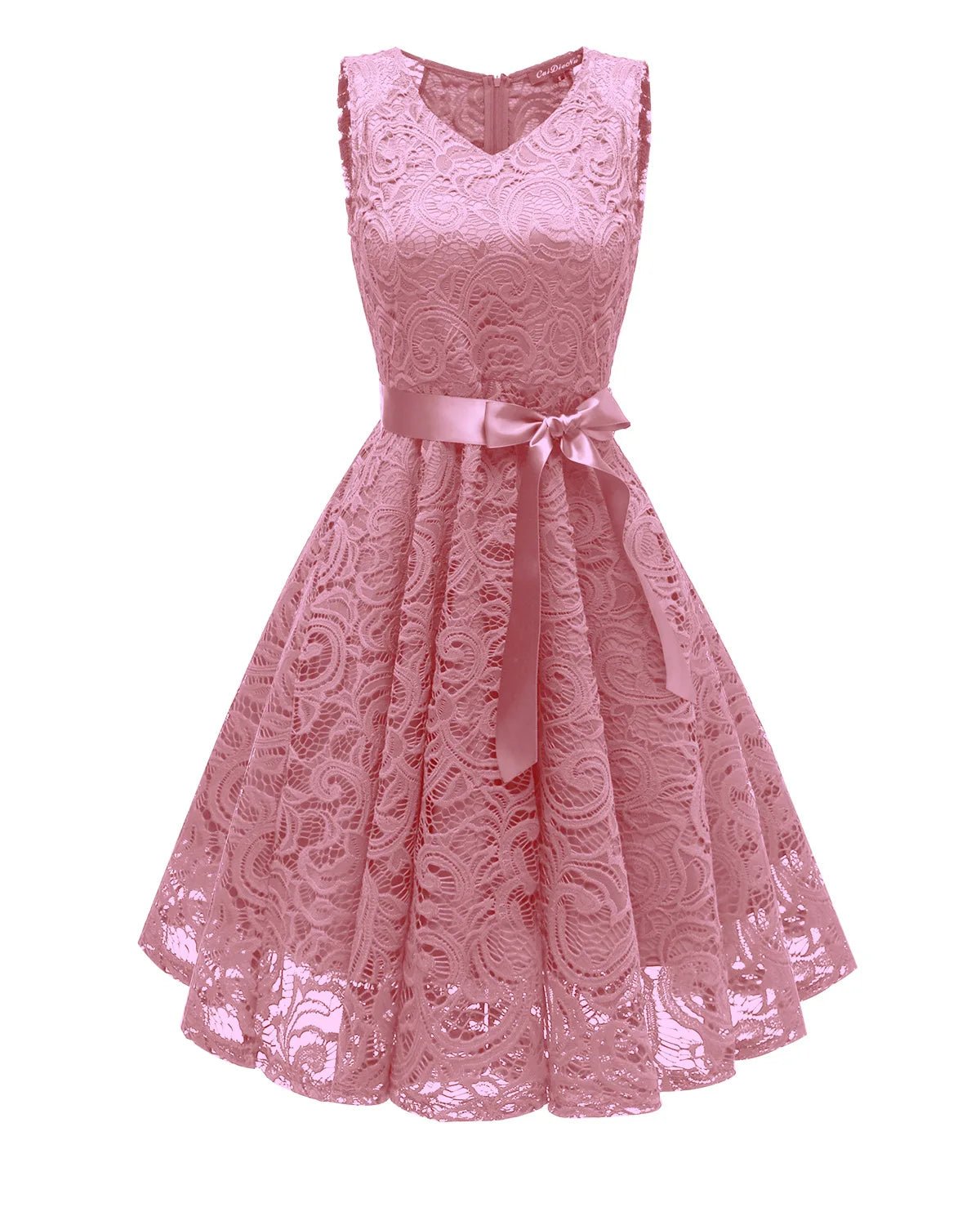 Women Casual Sleeveless Lace Elegant Casual Party Pleated Party Dresses - PratSN