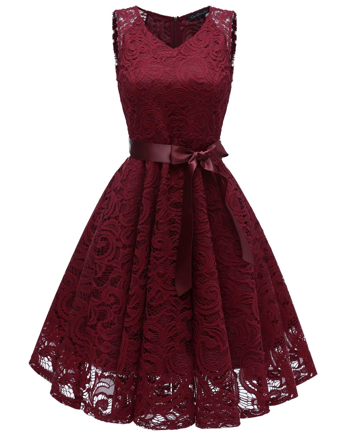 Women Casual Sleeveless Lace Elegant Casual Party Pleated Party Dresses - PratSN