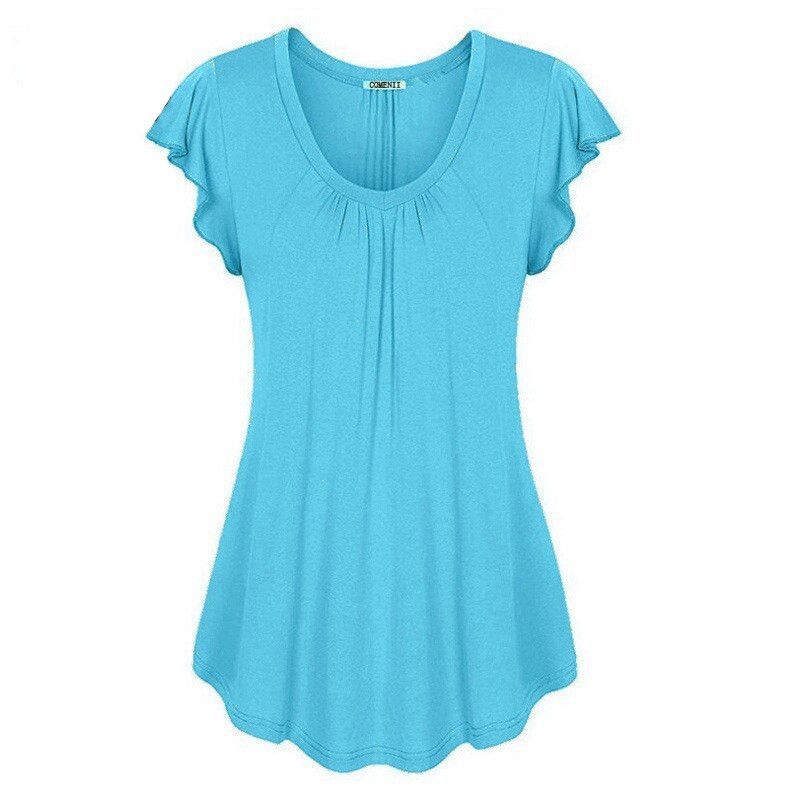 Women Dress Ladies Short Sleeves Shirts Plus Size 6xl - PratSN