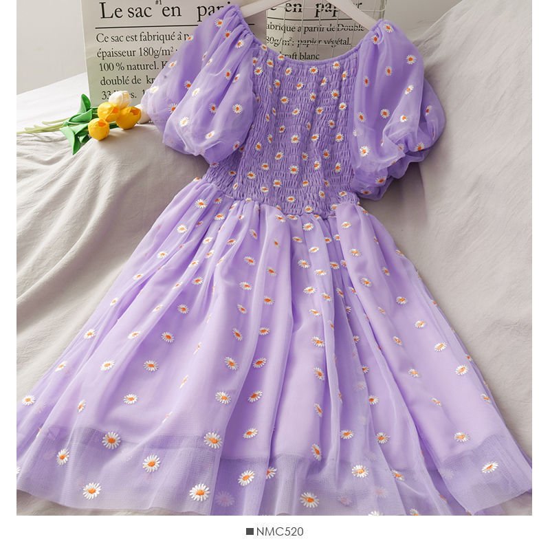 Women Dresses Summer V Neck Floral Print Boho Beach Dress - PratSN