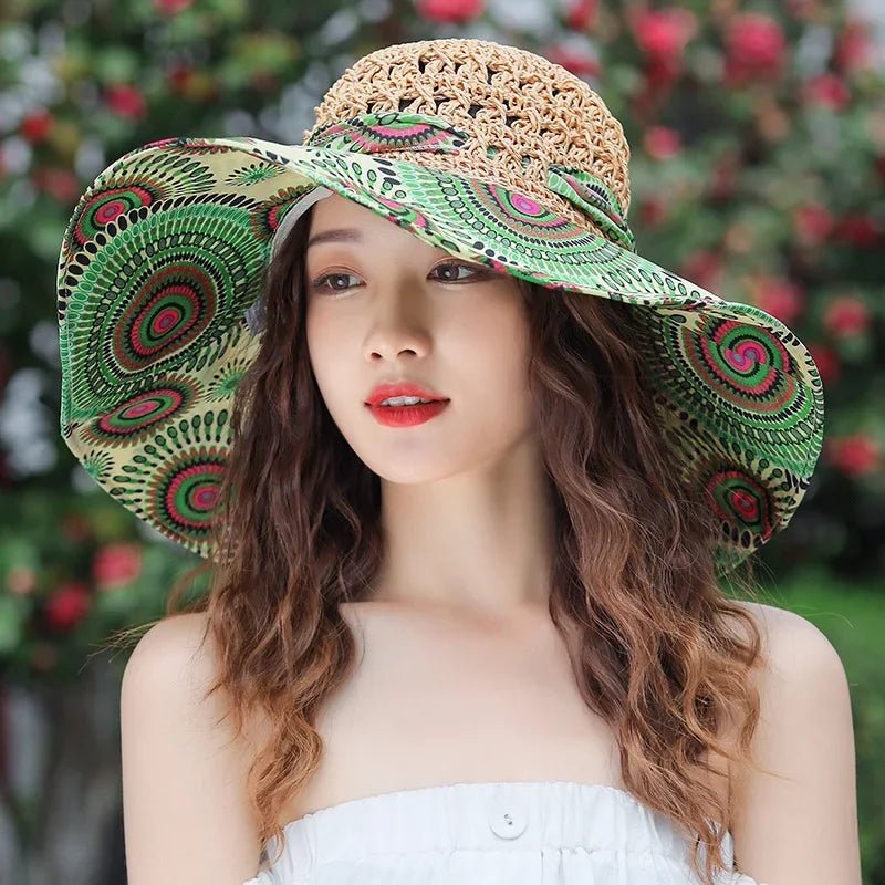 Women Hat Ethnic Style Sun Hat for Women With UV Protection And Wide Brim Great Outdoor Activities Sun Cap Beach Hat for Women - PratSN