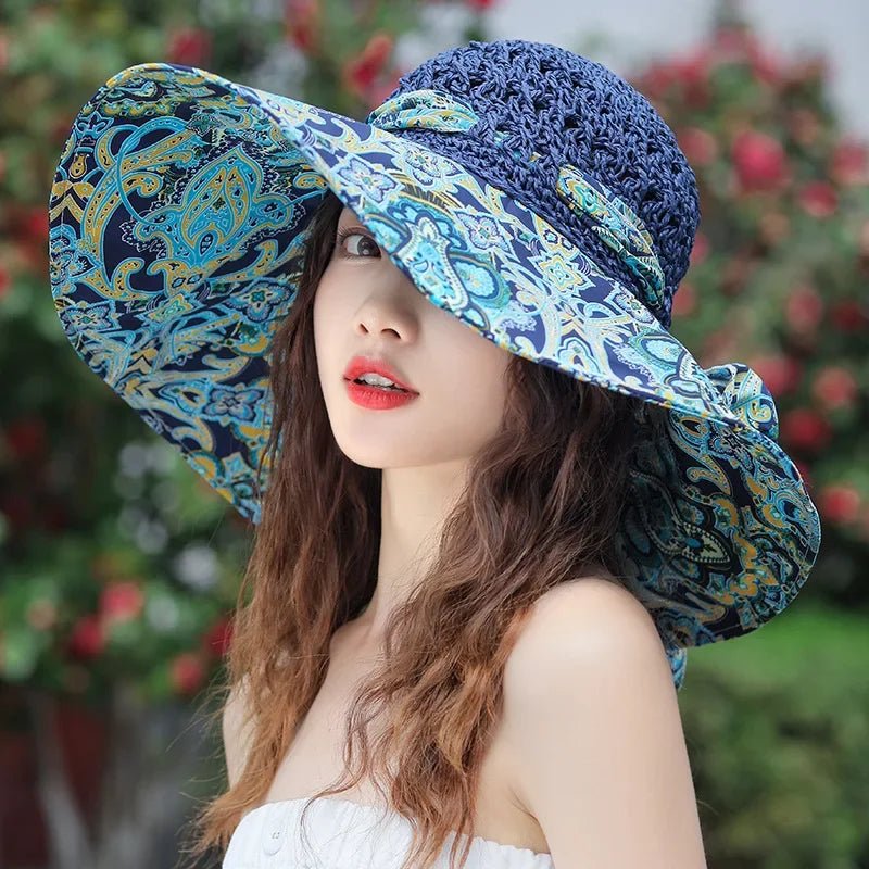 Women Hat Ethnic Style Sun Hat for Women With UV Protection And Wide Brim Great Outdoor Activities Sun Cap Beach Hat for Women - PratSN