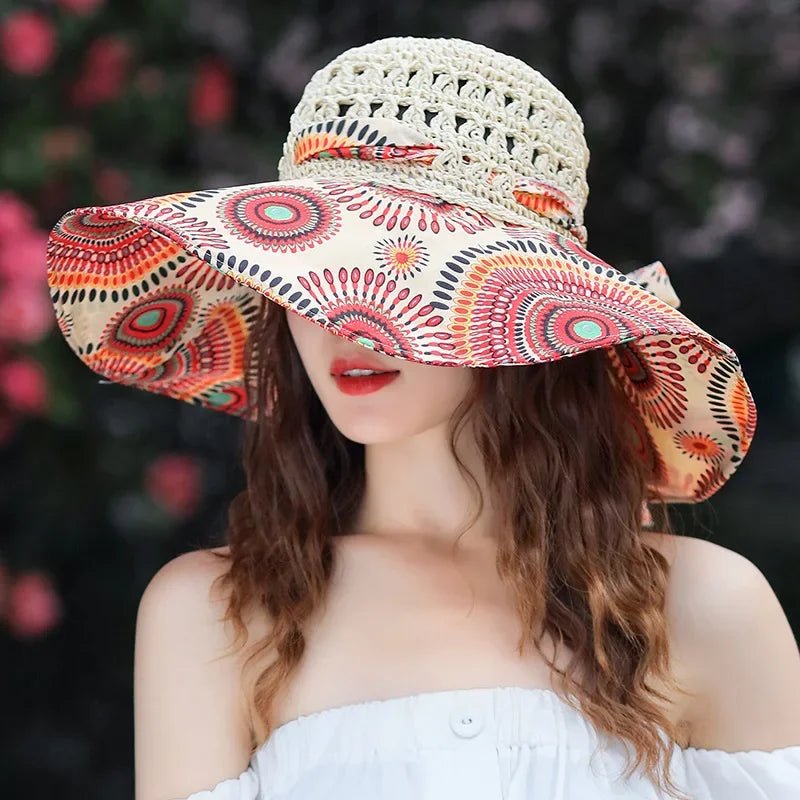 Women Hat Ethnic Style Sun Hat for Women With UV Protection And Wide Brim Great Outdoor Activities Sun Cap Beach Hat for Women - PratSN