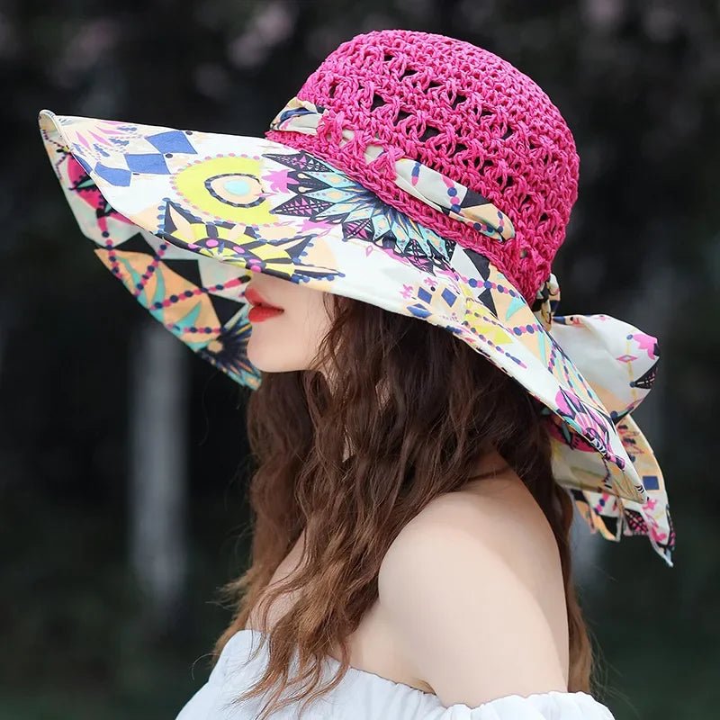 Women Hat Ethnic Style Sun Hat for Women With UV Protection And Wide Brim Great Outdoor Activities Sun Cap Beach Hat for Women - PratSN