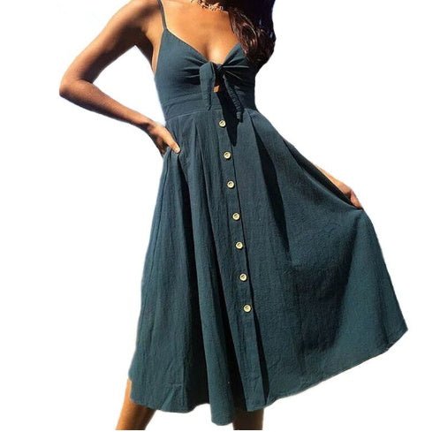Women Summer Dresses Sleeveless Backless Strap Long Close - fitting Sheath Female Party Evening Dresses Vestidos - PratSN
