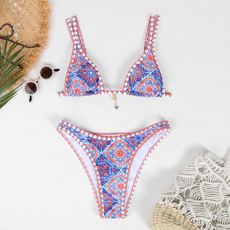 Women's 4 - color Printed Swimwear Bikini Dress - PratSN