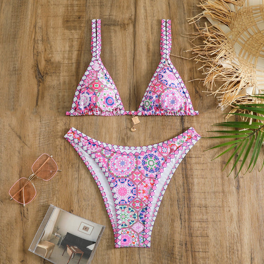 Women's 4 - color Printed Swimwear Bikini Dress - PratSN