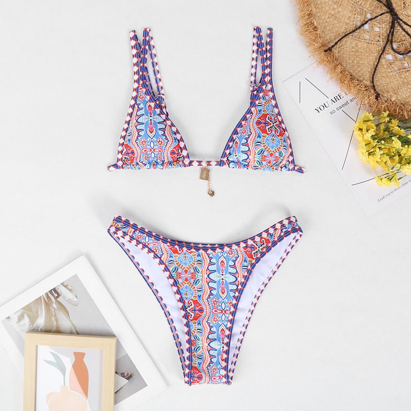 Women's 4 - color Printed Swimwear Bikini Dress - PratSN
