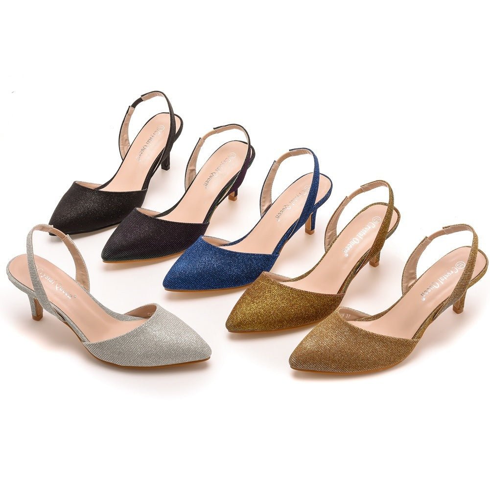 Women's 6cm Low - cut Pointed - toe Color - changing Cloth Plus Size Sandals - PratSN