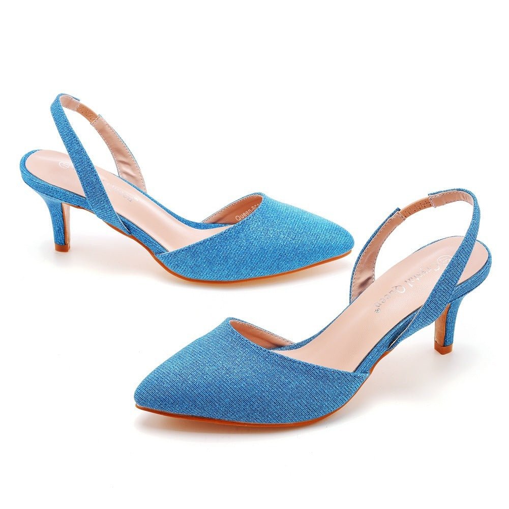 Women's 6cm Low - cut Pointed - toe Color - changing Cloth Plus Size Sandals - PratSN