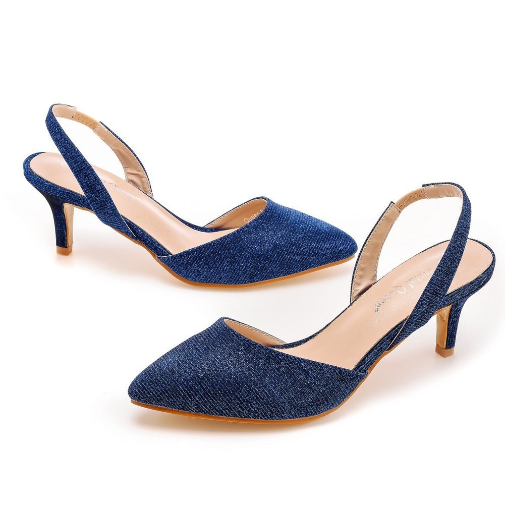 Women's 6cm Low - cut Pointed - toe Color - changing Cloth Plus Size Sandals - PratSN