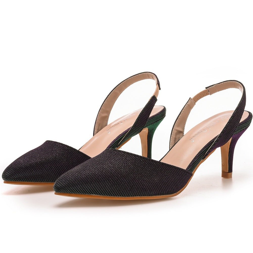 Women's 6cm Low - cut Pointed - toe Color - changing Cloth Plus Size Sandals - PratSN