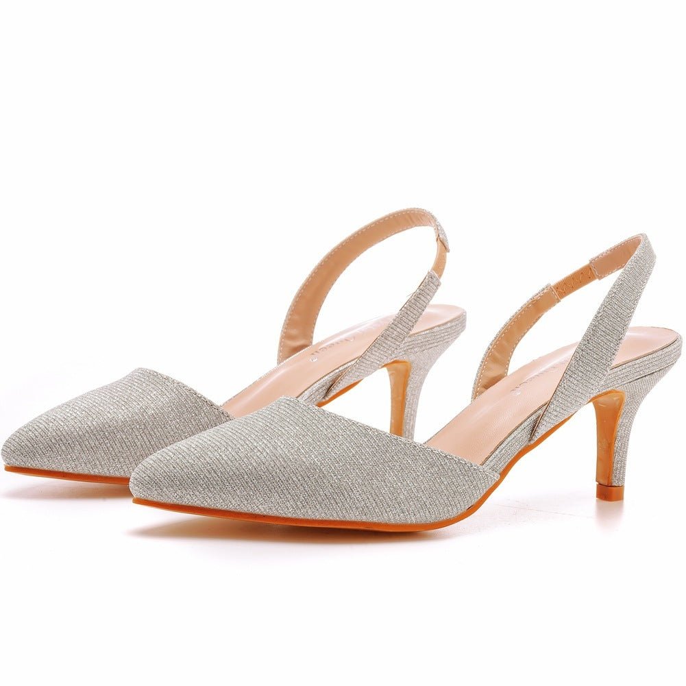 Women's 6cm Low - cut Pointed - toe Color - changing Cloth Plus Size Sandals - PratSN