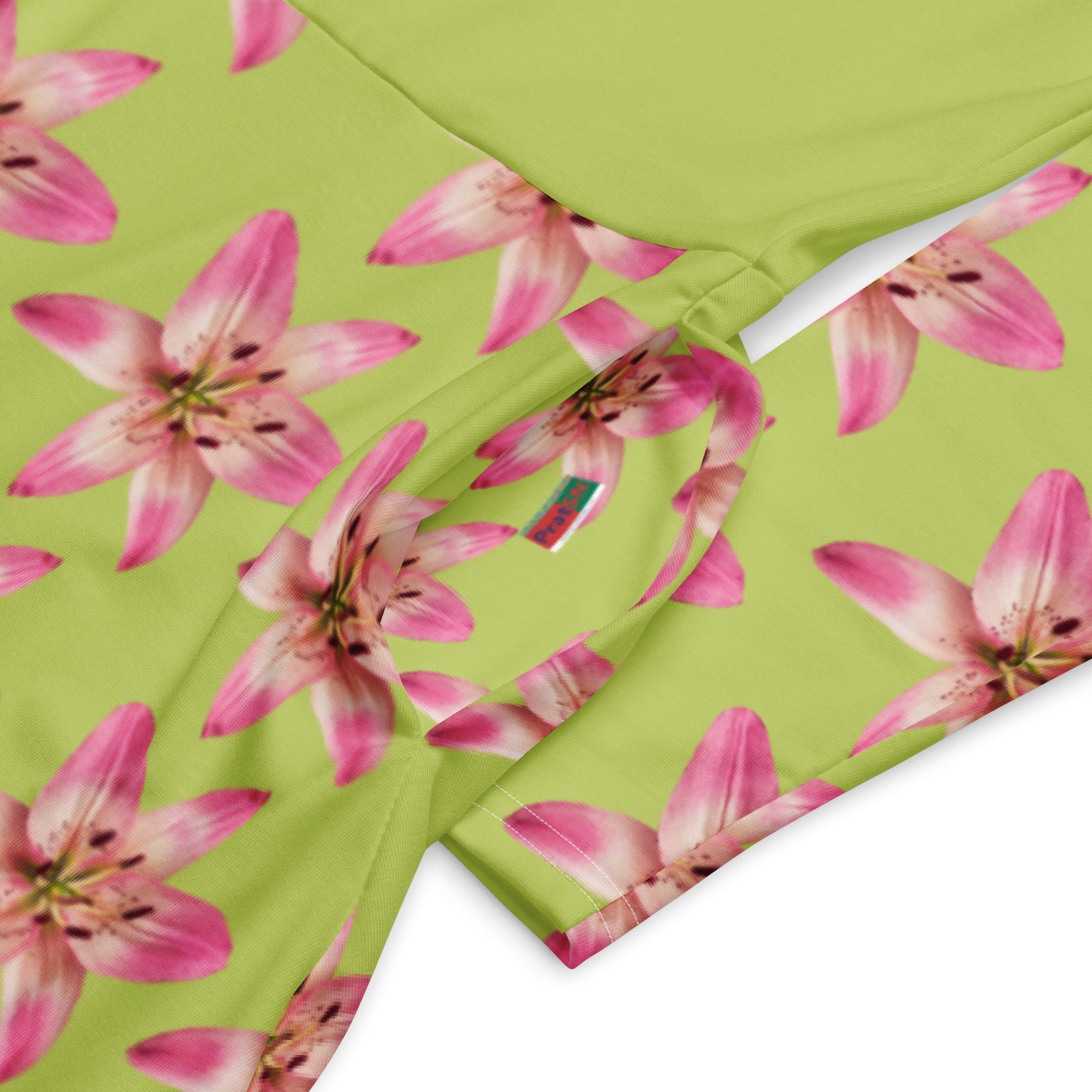 Women's All - over print long sleeve midi dress, Pastel yellow Pink Floral Summer Dresses - PratSN