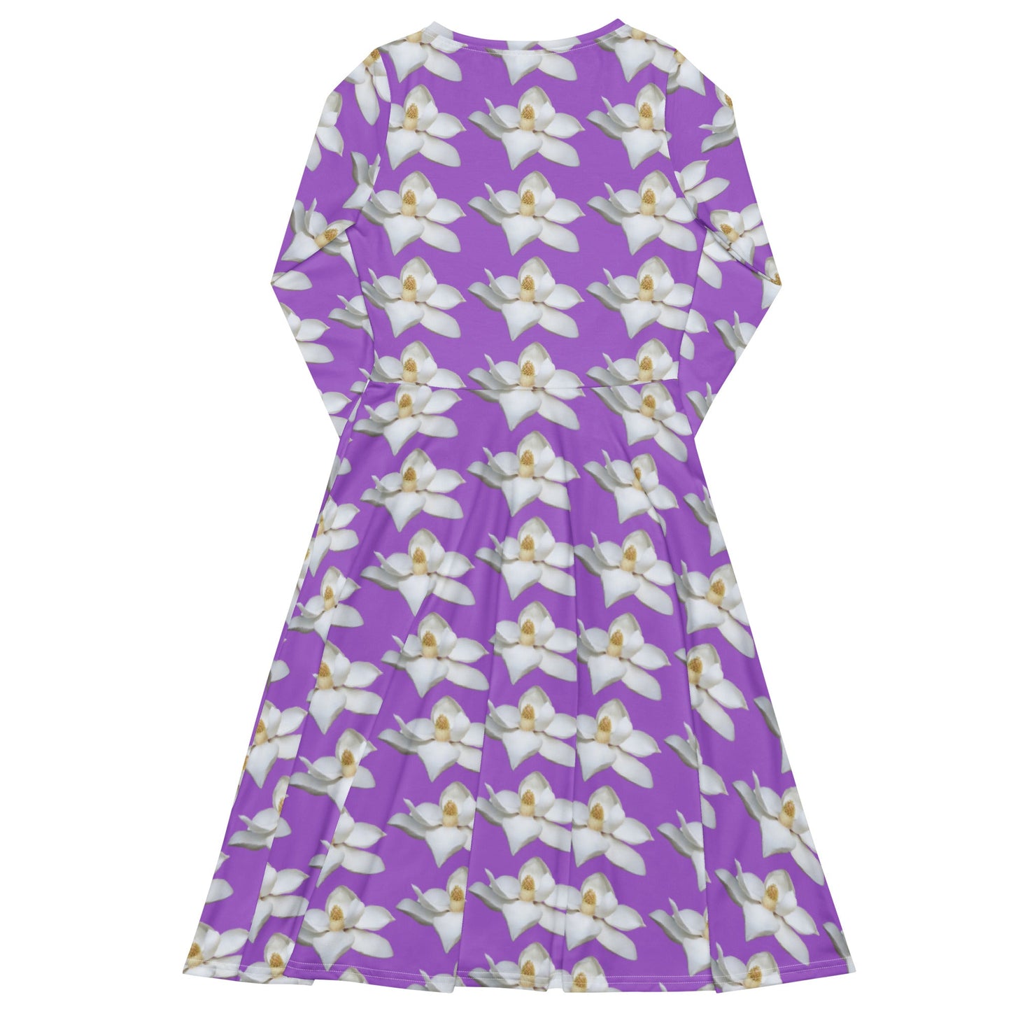 Women's All - over print long sleeve midi dress, Women's all - over print long sleeve with Pockets, midi dress, Floral Pattern Summer Dress Dress, Midi dress for Work, Travel, and daily use, Flare dress - PratSN