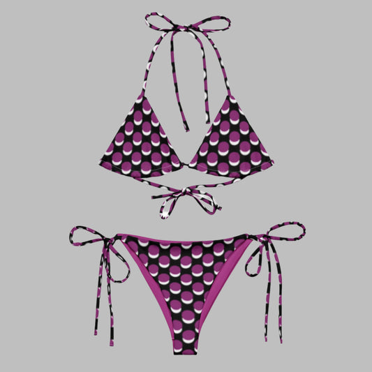 Women's All - over print string bikini, Bathing Suit, Floral Bikini, Cute Summer Bikini - PratSN