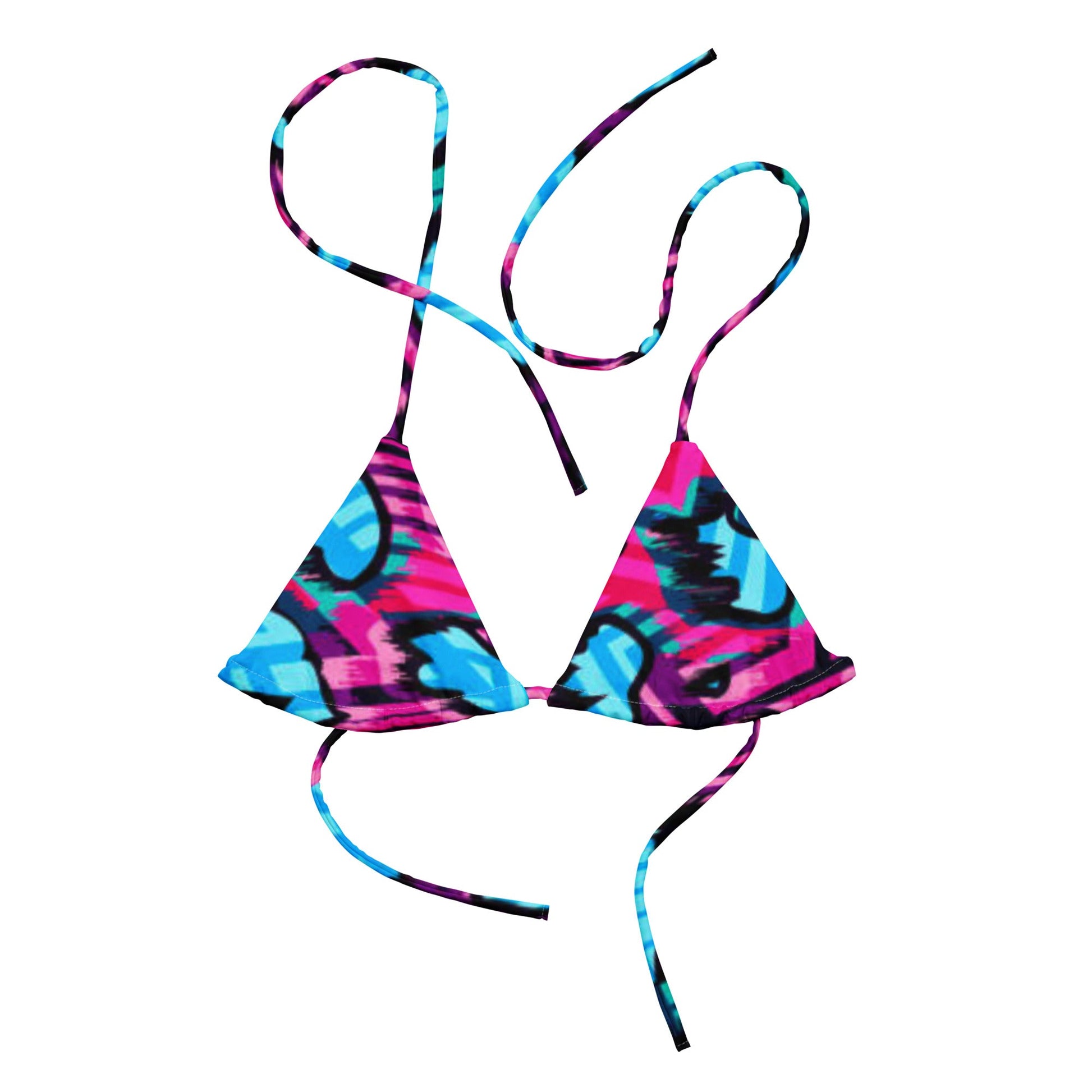 Women's all - over print string bikini, classy bikini, cute summer bikini - PratSN