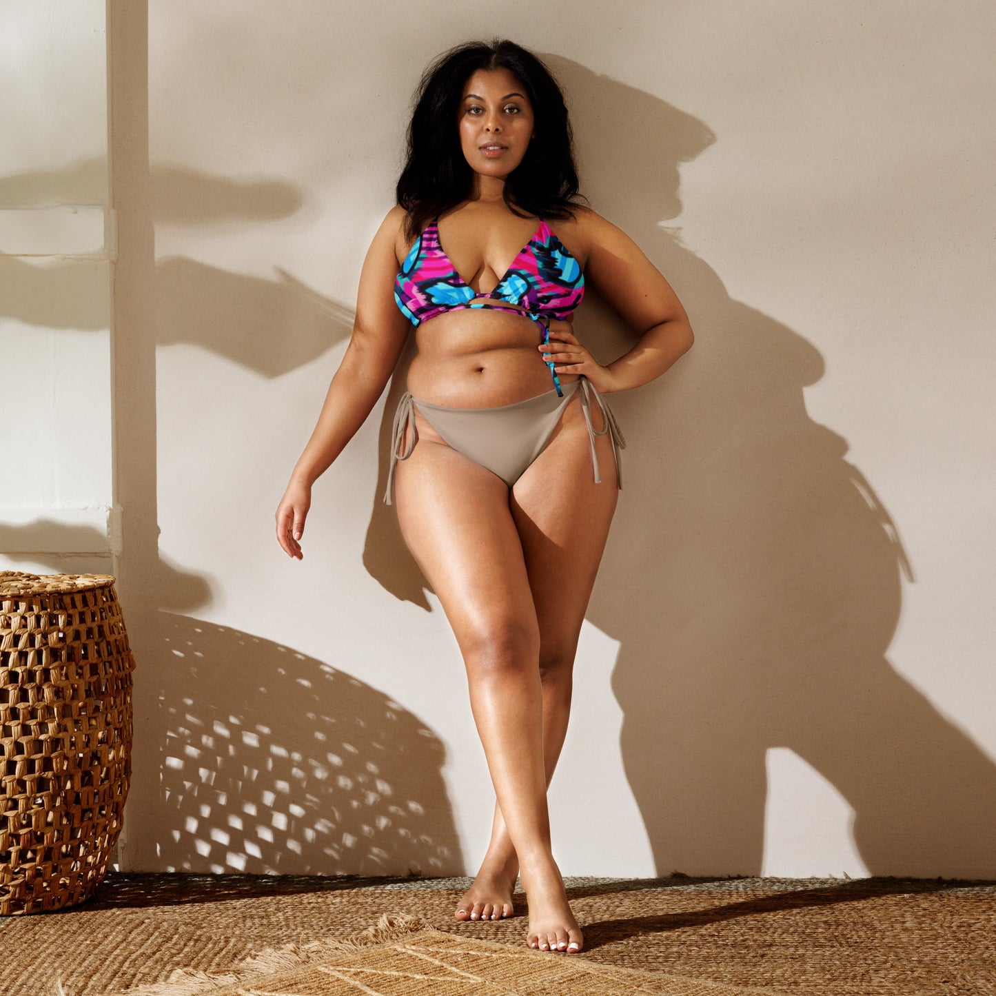 Women's all - over print string bikini, classy bikini, cute summer bikini - PratSN