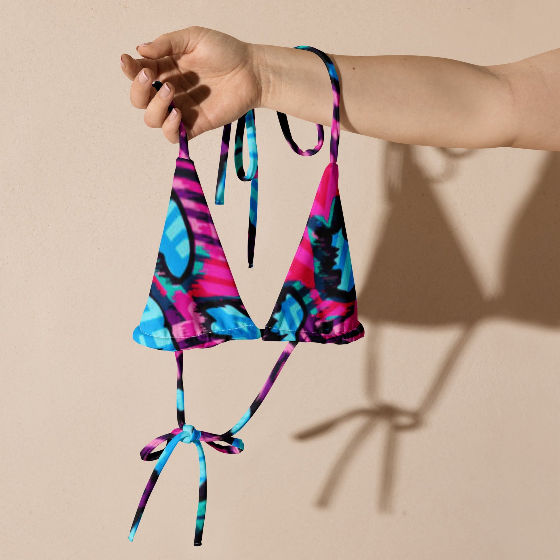 Women's all - over print string bikini, classy bikini, cute summer bikini - PratSN