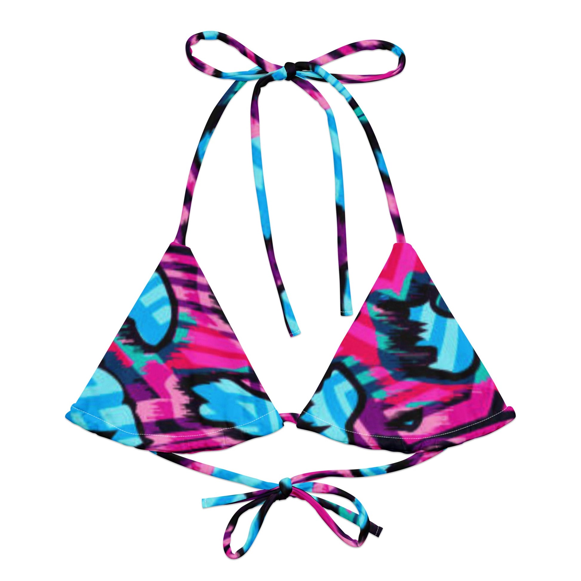Women's all - over print string bikini, classy bikini, cute summer bikini - PratSN