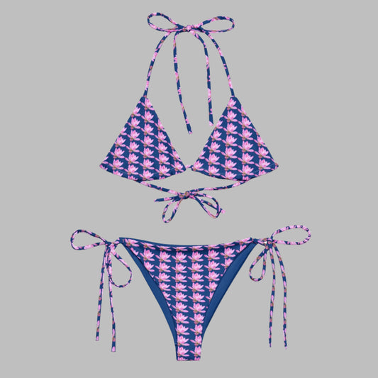 Women's all - over print string bikini, classy Bikini, cute Summer Bikini - PratSN