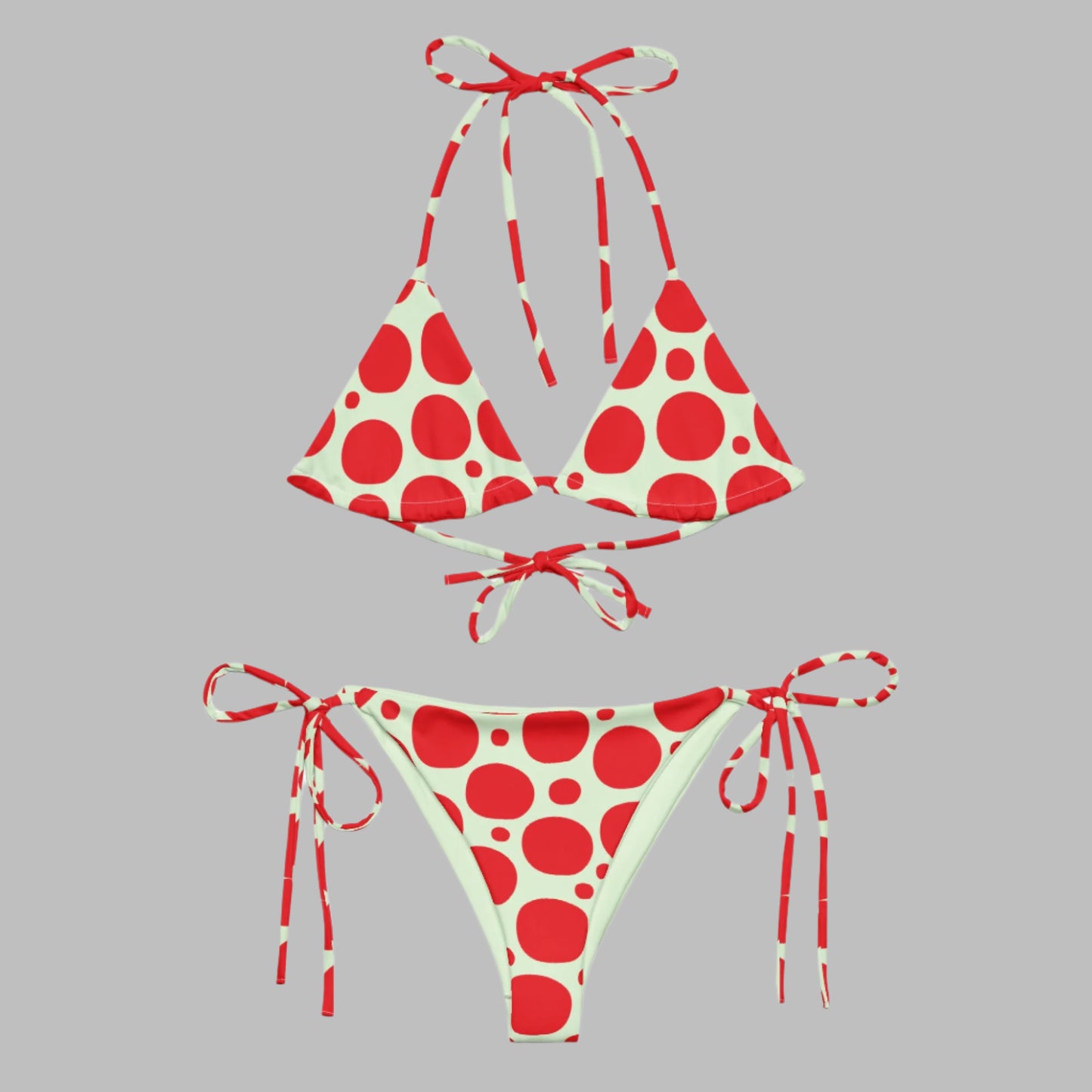 Women's all - over print string bikini, cute Summer Bikini - PratSN