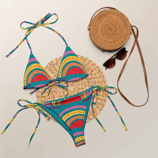 Women's all - over print string bikini, cute Summer Bikini Regular price - PratSN