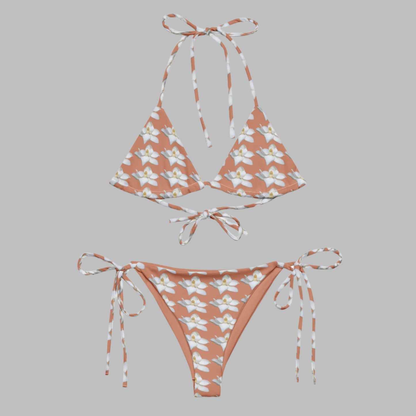 Women's All - over print string bikini, Floral Swimwear, Bathing Suit, Floral Bikini, Cute Summer Bikini - PratSN