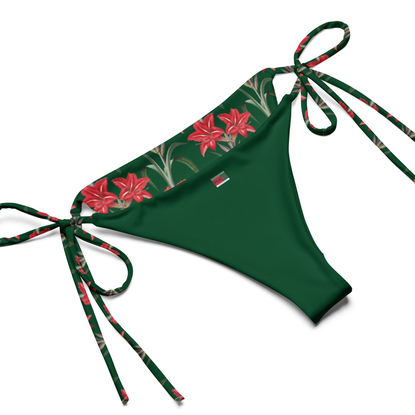 Women's All - over print string bikini, Green Pink Floral Top, Cute Summer Bikini Top, Floral Top, beautiful bikini top, Beach dress, Beach dress for summer and spring - PratSN
