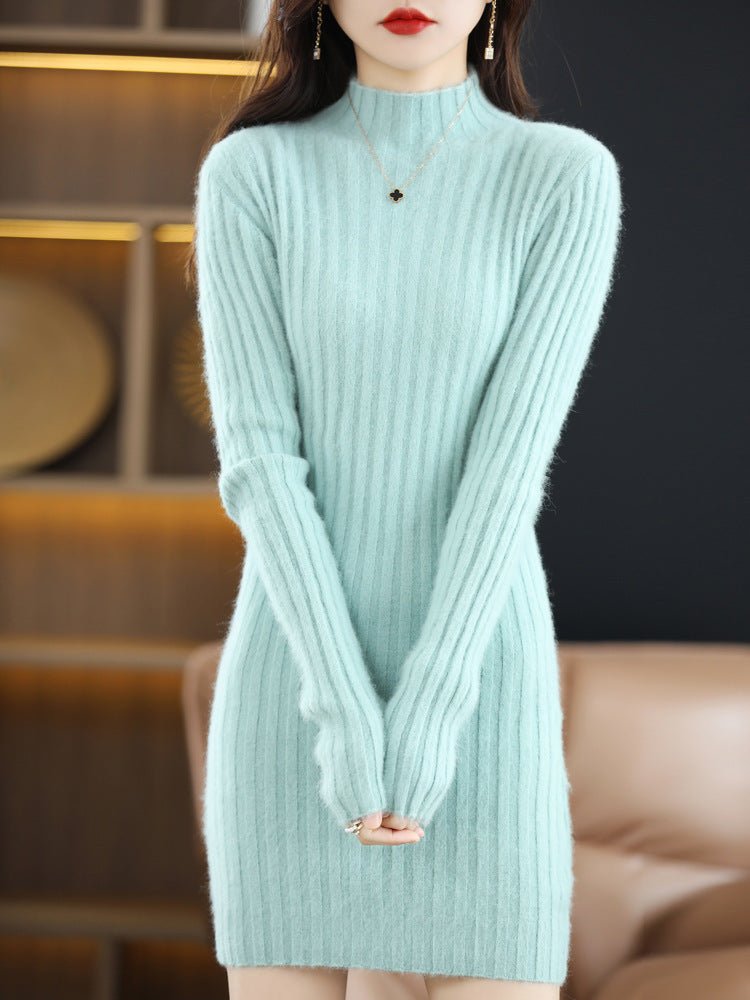Women's Autumn And Winter Cashmere Sweater Half Turtleneck Slim Fit Slimming - PratSN
