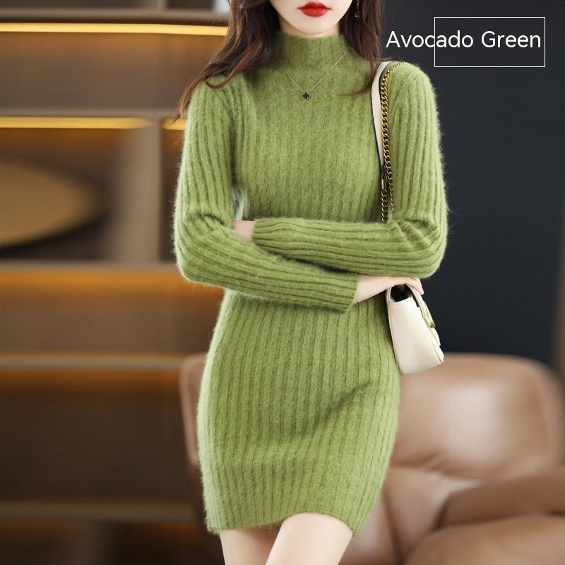 Women's Autumn And Winter Cashmere Sweater Half Turtleneck Slim Fit Slimming - PratSN