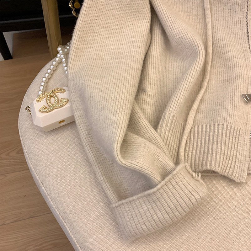 Women's Autumn And Winter Sweater Small Zip Knitted Coat - PratSN