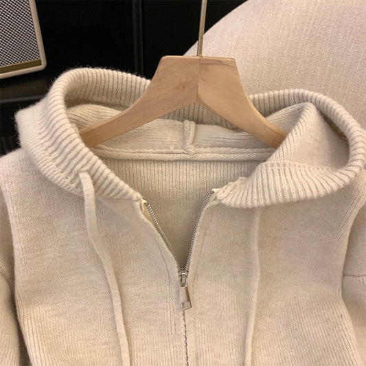 Women's Autumn And Winter Sweater Small Zip Knitted Coat - PratSN