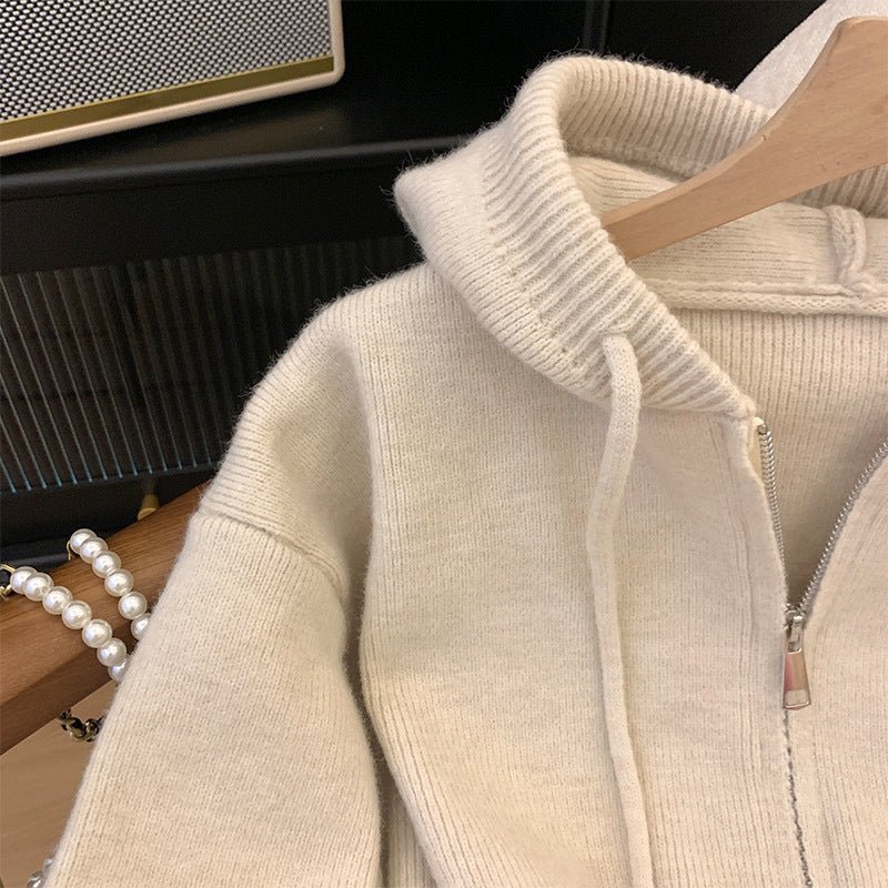 Women's Autumn And Winter Sweater Small Zip Knitted Coat - PratSN