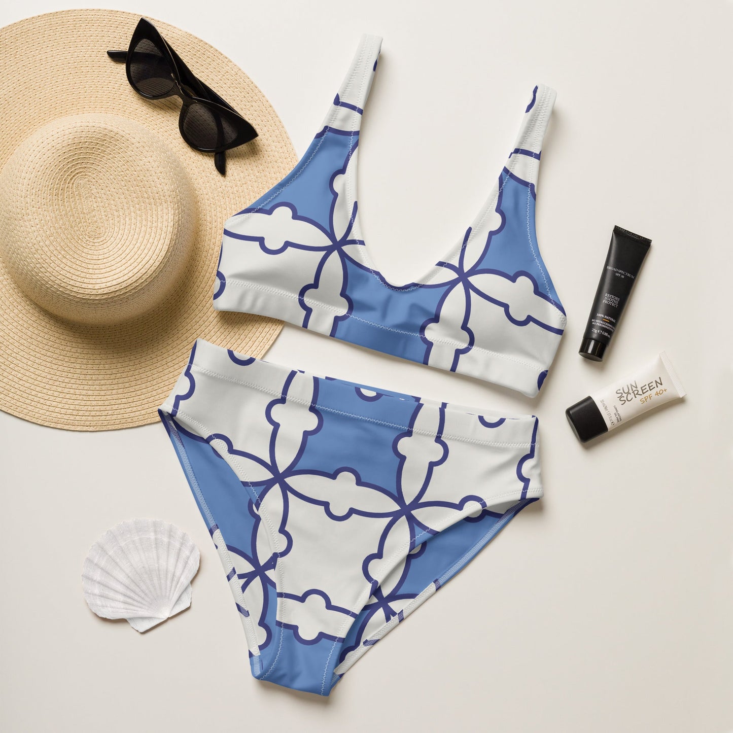 Women's Blue Color Bathing Suit | Red Two Piece Swimsuit | Beach Vibes - PratSN