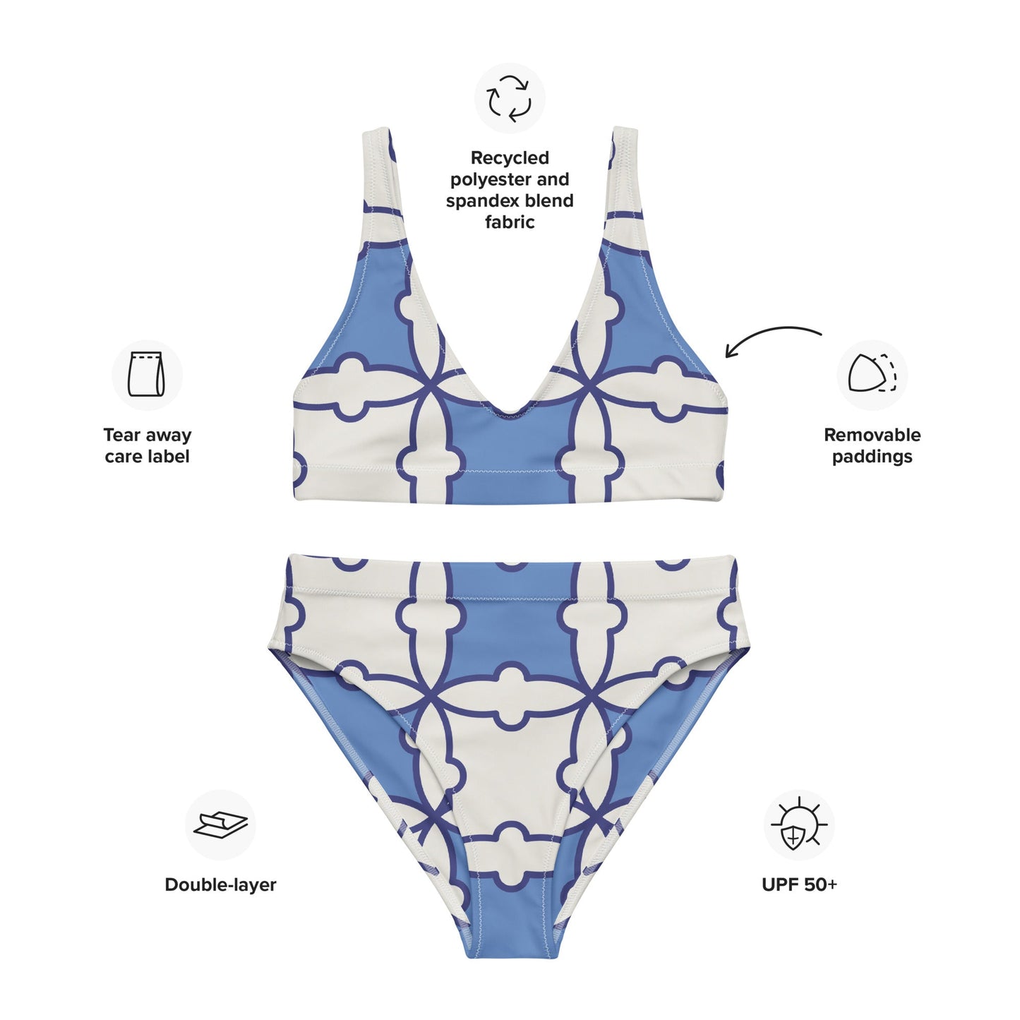 Women's Blue Color Bathing Suit | Red Two Piece Swimsuit | Beach Vibes - PratSN