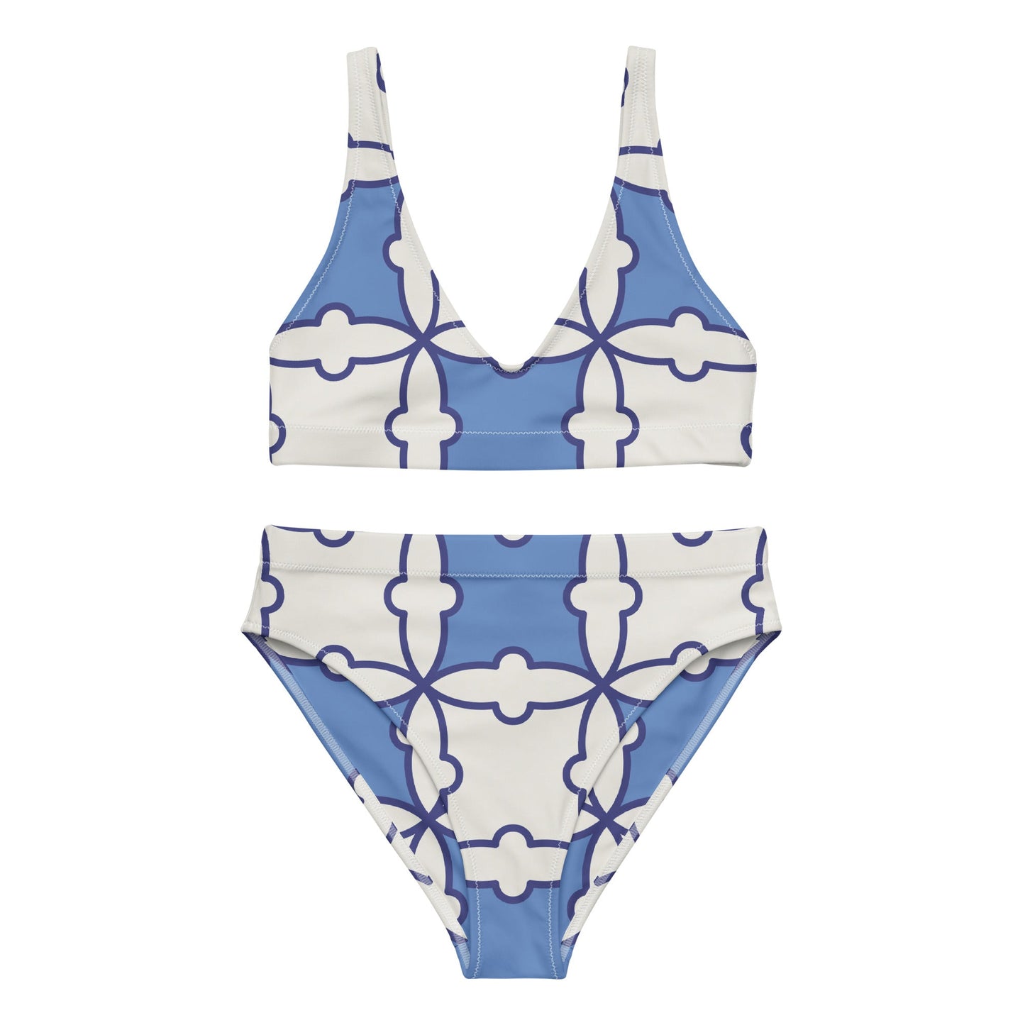 Women's Blue Color Bathing Suit | Red Two Piece Swimsuit | Beach Vibes - PratSN