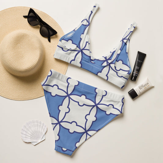 Women's Blue Color Bathing Suit | Red Two Piece Swimsuit | Beach Vibes - PratSN