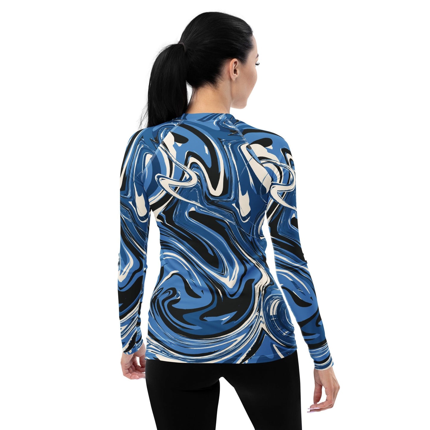 Women's blue liquid Rash Guard - PratSN
